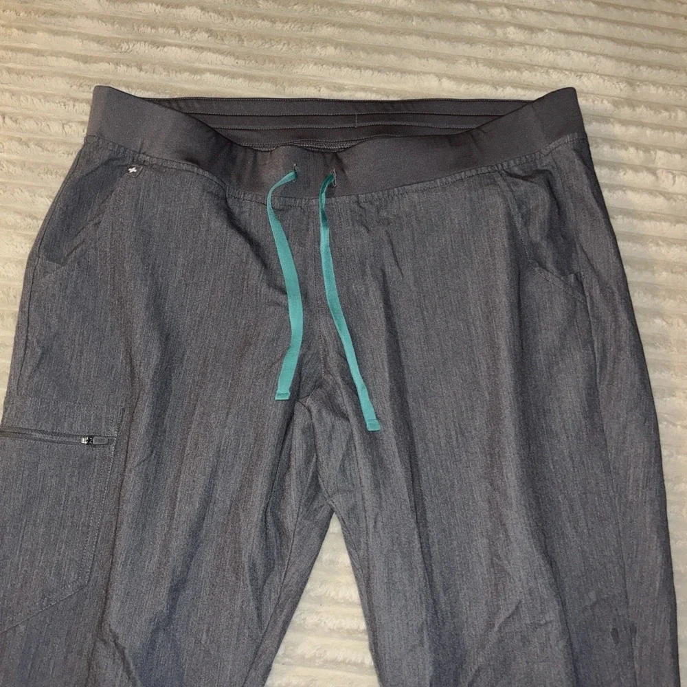 FIGS Zamora Jogger Pants Womens 2XL Petite Gray High Waisted Scrub Bottom